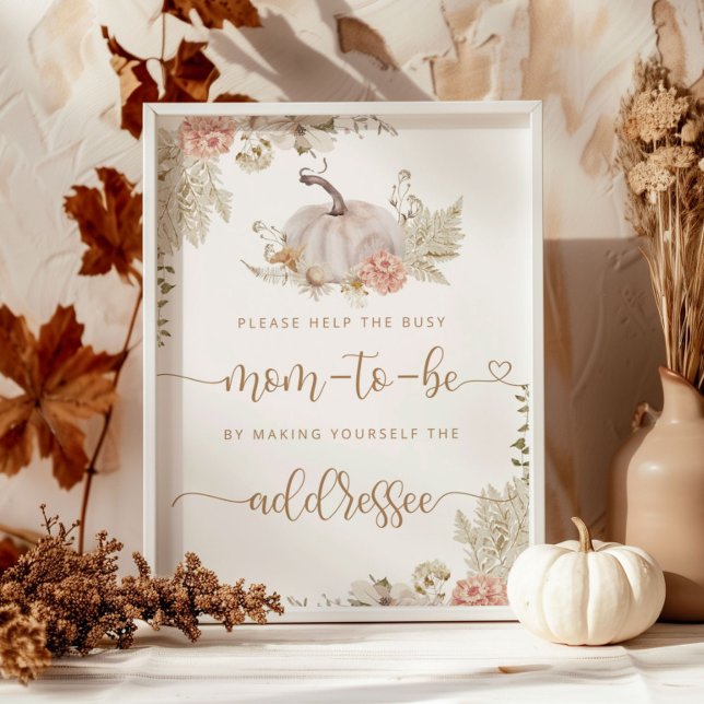 Fall Help the Busy Mum-to-Be Address an Envelope Poster (Creator Uploaded)