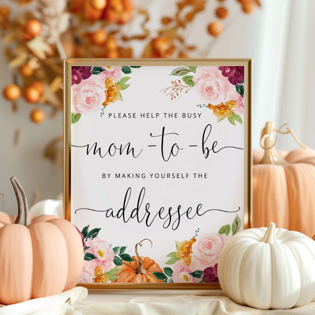 Fall Help the Busy Mum-to-Be Address an Envelope Poster (Creator Uploaded)