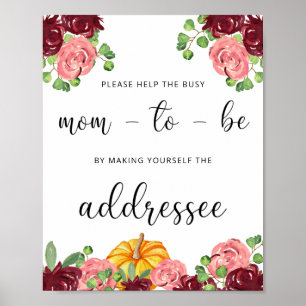 Fall Help the Busy Mum-to-Be Address an Envelope  Poster