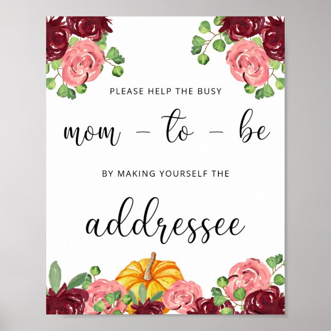 Fall Help the Busy Mum-to-Be Address an Envelope  Poster (Front)