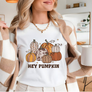 Fall Hey pumpkin cute cosy retro style T-Shirt