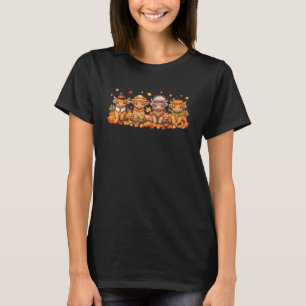 Fall Highland Cow Autumn Pumpkin Farm Thanksgiving T-Shirt