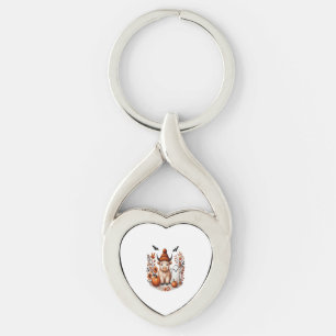 Fall Highland Cow Ghost , Autumn  Key Ring