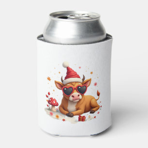 Fall Highland Cow Pumpkin Bow Christmas Girls Kids Can Cooler