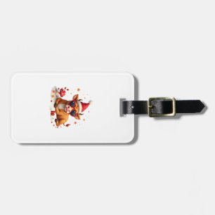 Fall Highland Cow Pumpkin Bow Christmas Girls Kids Luggage Tag