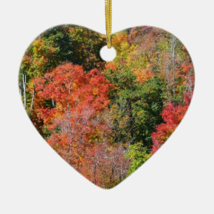 Fall Hillside Colourful Autumn Nature Photography Ceramic Tree Decoration