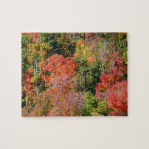 Fall Hillside Colourful Autumn Nature Photography Jigsaw Puzzle