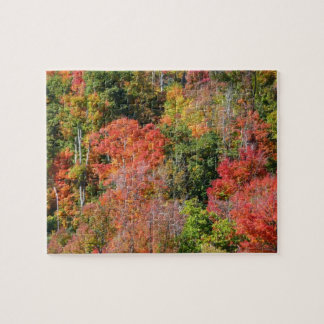Fall Hillside Colourful Autumn Nature Photography Jigsaw Puzzle
