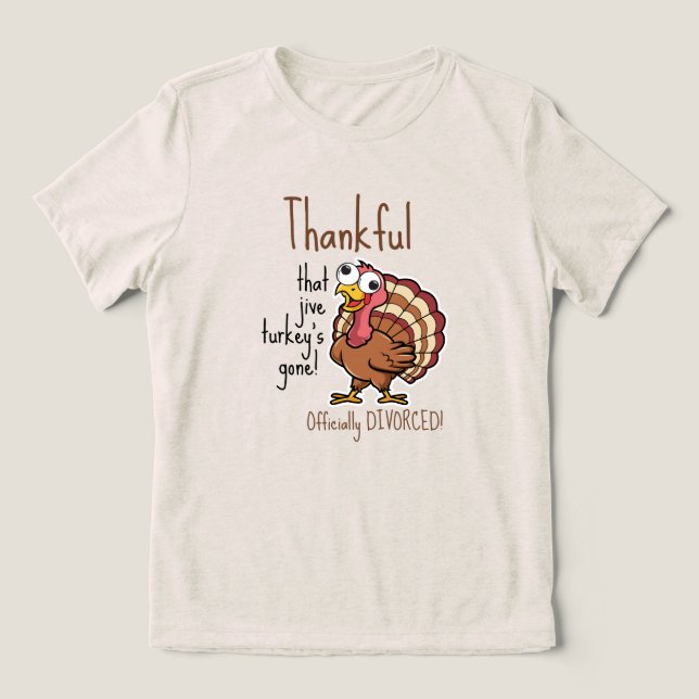 Fall Holiday Funny Divorce  Tri-Blend Shirt (Design Front)