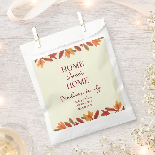 Fall Home Sweet Home open house Housewarming  Favour Bags (Clipped)