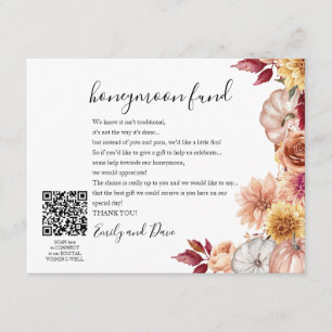 Fall Honeymoon wish QR CODE Enclosure Card