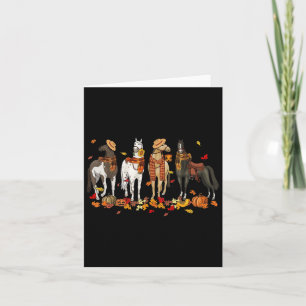 Fall Horse Thanksgiving Horse Autumn Leaves Wester Card
