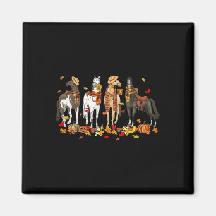 Fall Horse Thanksgiving Horse Autumn Leaves Wester Magnet