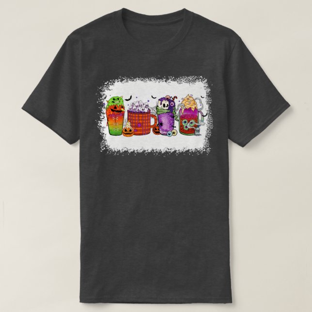 Fall Hot Chocolate Cup Halloween T-Shirt (Design Front)