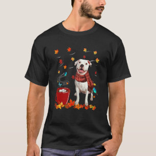Fall Hot Chocolate White Pitbull T-Shirt