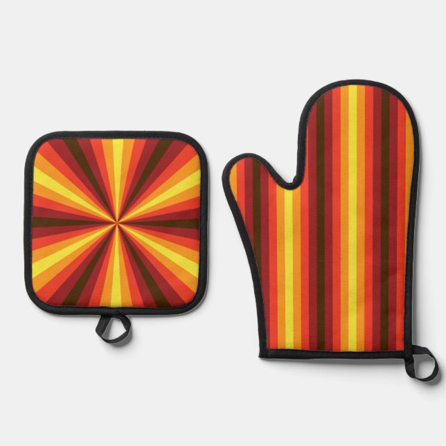 Fall Illusion Oven Mitt & Pot Holder Set (Front)