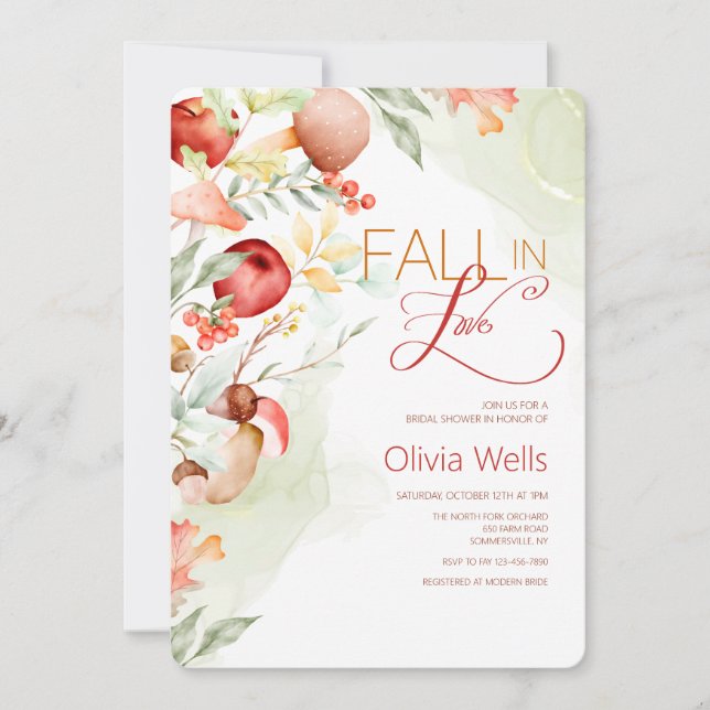 Fall In Love 2 Bridal Shower Invitation (Front)