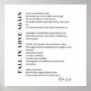 Fall in love again poem poetry wall art poster 