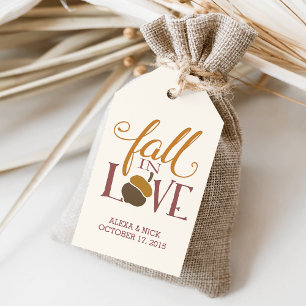 Fall in Love   Autumn Acorn Favour Gift Tags
