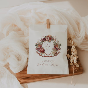 Fall In Love Autumn Blooms Wedding Crest Favour Bags