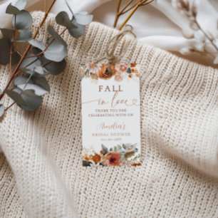 Fall In Love Autumn Bridal Shower Favor Tag