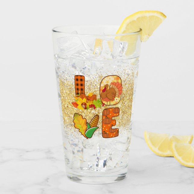 Fall In Love Autumn Customise Glass (Back Ice)