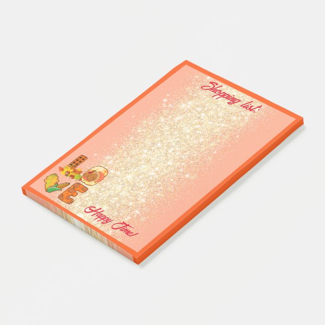 Fall In Love Autumn Customise Text and Colour Post-it Notes (Angled)