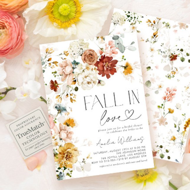 Fall in Love Autumn Garden Flowers Invitation (Creator Uploaded)