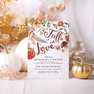 Fall in Love Autumn Harvest Pumpkin Baby Shower Invitation