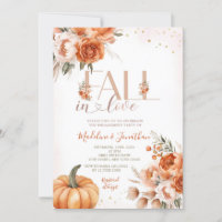 Fall In Love Autumn Orange Floral Engagement Party