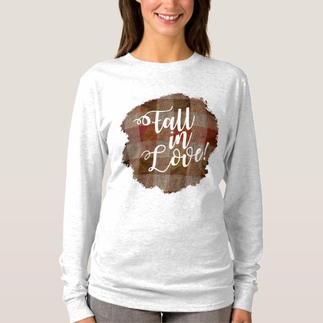 Fall in Love | Autumn Plaid T-Shirt (Front)