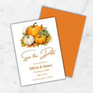 Fall in Love Autumn Rustic Pumpkin Wedding Save The Date