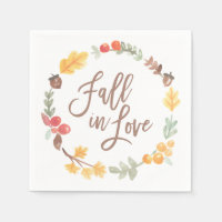Fall in Love Autumn Watercolor Bridal Shower