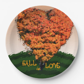 Fall In Love Autumn Wedding Rustic Design Paper Plate