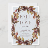 Fall in Love Autumn Wreath Blue Baby Shower
