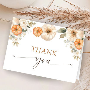 Fall In Love Baby Shower Autumn Folded Thank You Card