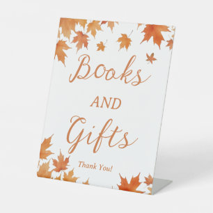 Fall in Love Baby Shower Books and Gifts Pedestal Sign