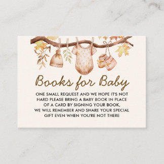 Fall in Love Baby Shower Books for Baby Enclosure Card