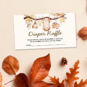 Fall in Love Baby Shower Diaper Raffle Enclosure Card