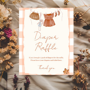 Fall in love Baby Shower Diaper Raffle Sign