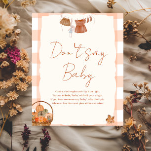 Fall in love Baby Shower Don't Say Baby Sign