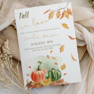 Fall in Love Baby Shower- Fall Pumpkin Baby Shower Invitation