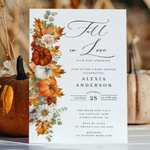 Fall In Love Baby Shower  Invitation