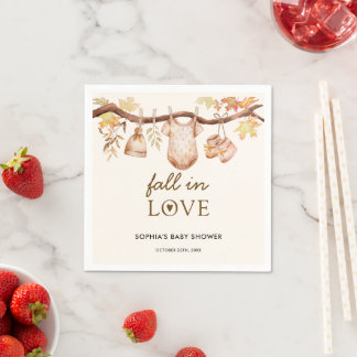 Fall in Love Baby Shower Napkin