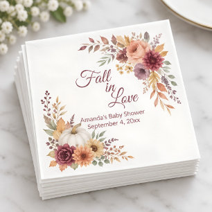 Fall in Love Baby Shower Napkins