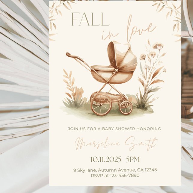 Fall in Love Baby Shower Party Invitation (Creator Uploaded)