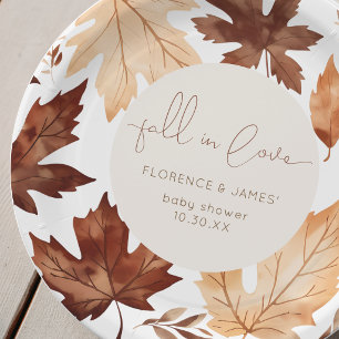 Fall In Love Baby Shower Party  Paper Plate