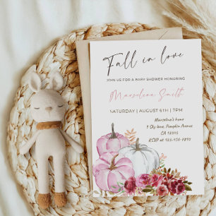 Fall in Love Baby Shower-Pumpkin Baby Shower Party Invitation