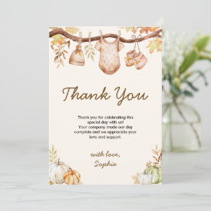 Fall in Love Baby Shower Thank You Card