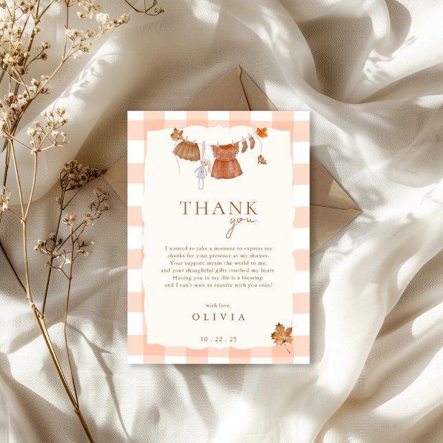 Fall in love Baby Shower  Thank You Card (Creator Uploaded)